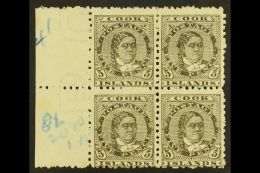 1902 5d Olive-black, SG 33, Fine Mint Marginal BLOCK Of 4, Fresh. (4 Stamps) For More Images, Please Visit... - Cook Islands