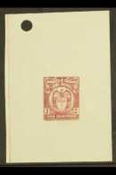 REVENUE 1930 2c Brown 'Coat Of Arms' Revenue Stamp DIE PROOF, Printed By Perkins Bacon On Gummed Wove Paper... - Colombie