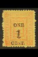 MUNICIPAL POSTS - KEWKIANG 1896 1c On 15c Red On Yellow, Variety "5 For 15 In Left Hand Corner", SG 19a, Very Fine... - Other & Unclassified