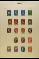 1857-1864 STAR & NO WATERMARK USED SELECTION Presented On Album Pages. Includes 1857-64 ½d Perf... - Ceylon (...-1947)