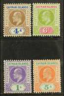 1907 4d, 6d, 1s, And 5s Complete Definitive Set, SG 13/16, Fine Mint. (4 Stamps) For More Images, Please Visit... - Caimán (Islas)
