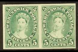 1860 5c Green PLATE PROOF PAIR On India Paper. Stunning (pair) For More Images, Please Visit... - Otros & Sin Clasificación