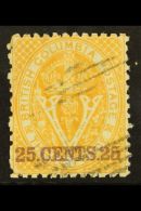 1868 - 71 25c Violet On Yellow, Perf 12½, SG 25, Very Fine Used. For More Images, Please Visit... - Andere & Zonder Classificatie