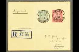 1918 Registered Cover To Switzerland Franked CEF 8d On 80pf Plus Lagos 1906 Ed VII 10s (SG 63), Tied By Buea... - Altri & Non Classificati