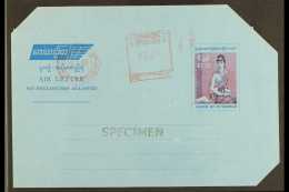 1992? 1.25k Pink And Blue On Blue Myanmar Aerogramme With 2.25k Surcharge Applied By Undated Franking Machine... - Birmanie (...-1947)