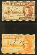 1946 Victory Pair Perforated "Specimen", SG 122s/3s, Very Fine Mint Large Part Og. (2 Stamps) For More Images,... - British Virgin Islands