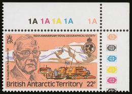 1980 22p Geographical Society With "Wmk Crown To Right Of CA" Variety, SG  97w, Never Hinged Mint Corner Marginal.... - Other & Unclassified