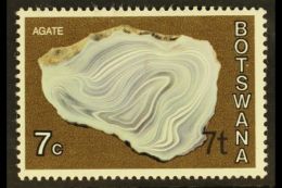 1976-7 7t On 7c Agate, Surcharge At Bottom Right, SG 372a, Never Hinged Mint. For More Images, Please Visit... - Botswana (1966-...)