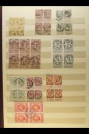 1884-1939 USED BLOCKS OF FOUR. A Collection Of All Different Blocks Of 4 On Stock Pages, Inc 1914 Red Cross - King... - Sonstige & Ohne Zuordnung