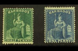 1874 Large Star Watermark, Perf 14 Set, SG 65/66, Fine Mint (2 Stamps) For More Images, Please Visit... - Barbados (...-1966)