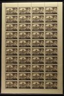 1955-60 CASTLES COMPLETE SHEET. 2r On 2s6d Black-brown Castles De La Rue Printing Overprint Type III, SG 94b, Fine... - Bahrain (...-1965)