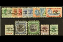 1942 "Landfall Of Columbus" Ovptd Set, SG 162/75a, Very Fine Mint (14). For More Images, Please Visit... - Otros & Sin Clasificación