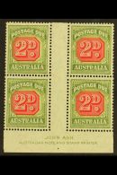 POSTAGE DUE 1946-57 2d Carmine And Green, SG D121, JOHN ASH Imprint Block Of Four, Very Fine Mint. (4 Stamps) For... - Sonstige & Ohne Zuordnung