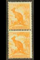 1948-56 ½d Orange Vertical COIL PAIR With SKY RETOUCH Variety, SG 228cb, Fine Never Hinged Mint, Very Fresh... - Autres & Non Classés