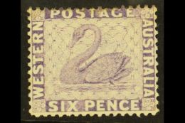 WESTERN AUSTRALIA 1864-79 6d Violet WATERMARK SIDEWAYS, SG 57b, Very Fine Mint, Lightly Hinged. For More Images,... - Sonstige & Ohne Zuordnung