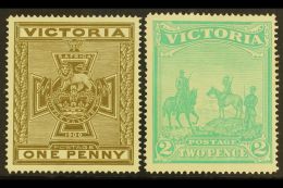 VICTORIA 1900 Patriotic Fund Set Complete, SG 374/75, Very Fine Mint, The 2d With Short Perfs At Left (2 Stamps)... - Otros & Sin Clasificación