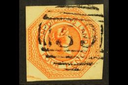 TASMANIA 1853 4d Bright Red-orange Plate I, SG 5, Very Fine Used Choice Example With 4 Margins, Neat "59"... - Other & Unclassified