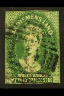 TASMANIA 1855 2d Green, Wmk Large Star, SG.16, Good To Fine Used, Margins Cut Just Clear Or Just On Frames,... - Other & Unclassified