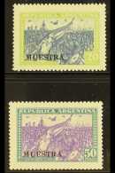 1930 20p Blue & Yellow-green And 50p Violet & Blue-green Revolution Two Top Values With "MUESTRA"... - Otros & Sin Clasificación