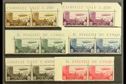 ZEPPELIN MAIL AEGEAN ISLANDS - 1933 Graf Zeppelin Set Complete, Sass S31, In NHM Margin Inscription Corner Pairs.... - Zonder Classificatie