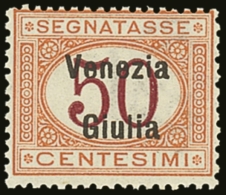 WWI - ITALY VENEZIA GIULIA - 1918 50c Orange And Carmine, Postage Due, Sass 6, Very Fine Never Hinged Mint. Cat... - Zonder Classificatie