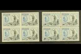 ROOSEVELT Ecuador 1948 1s Slate And Blue Air Stamp, As Scott C194, Never Hinged Mint Blocks Of Four (one Block... - Ohne Zuordnung