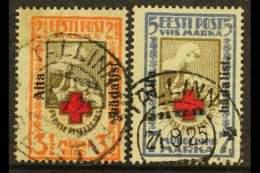 RED CROSS ESTONIA 1923 Red Cross Set Overprint "Aita Hadalist" , Mi 46/47A, Very Fine Used. (2 Stamps) For More... - Unclassified