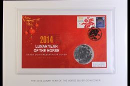 2014 "Year Of The Horse" Limited Edition 1oz Silver Coin Cover In Presentation Folder. Lovely Item For More... - FDC