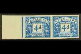 POSTAGE DUES 1954-5 4d Blue, Wmk Tudor Crown, IMPERFORATE PAIR, SG D43a, Superb Never Hinged Mint. For More... - Andere & Zonder Classificatie