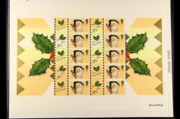 POST OFFICE GENERIC LABEL SHEETS 2000  10 X (1st) Christmas Cracker Smiler Sheet With Post Office Imprint, SG LS3,... - Autres & Non Classés