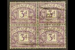 POSTAGE DUES 1924-31 3d Dull Violet, Printed On EXPERIMENTAL PAPER, SG D14b, Block Of Four, Good Used. For More... - Sin Clasificación