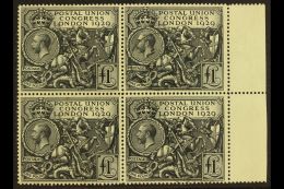 1929 £1 Black PUC, SG 438, Superb Marginal Used Block Of 4 With Light Cds Cancel On Each Stamp. Highly... - Ohne Zuordnung