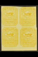 CIRCULAR DELIVERY COMPANY EDINBURGH & LEITH PARCEL DELIVERY COMPANY 1866 2d Yellow Imperf Block Of 4, SG Spec.... - Sonstige & Ohne Zuordnung