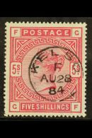 1883 5s Rose On Blued Paper, SG 176, Superb Appearance With Neat Small Sized "Kelso Aug 28 84" Cds. Tiny Shallow... - Andere & Zonder Classificatie