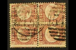 1870 ½d Rose-red Plate 5, SG 48, Fine Used BLOCK Of 4 ('AT' To 'BU'), Centered Slightly To Upper Right,... - Other & Unclassified