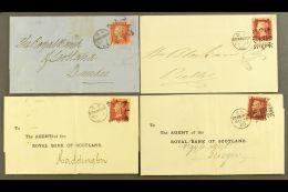 1864-69 BRUNSWICK STARS CANCELS ON ENTIRES Good Strikes With Edinburgh Code "3 M" (1864), "12 N" (1866), "6 O"... - Autres & Non Classés