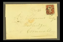 1843 (31 May) EL From London To Bodmin Bearing A Very Fine 1d Red- Brown With 4 Large Margins Tied By Lovely Full... - Andere & Zonder Classificatie