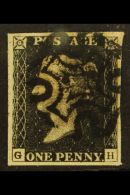 1840 1d Black, "G H," SG 2, Fine Used With Clear Strike Of Black MX Postmark, Four Large Margins. For More Images,... - Sin Clasificación