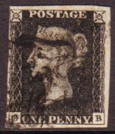 1840 1d Black Plate 5, Lettered 'OB' Plate 5, With Four Clear To Huge Margins & Black Maltese Cross. For More... - Non Classés