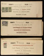REVENUE STAMPS - NORTHERN IRELAND LAND REGISTRY 1924 To 1943 Group Of Complete Documents ( 4 Pertaining To County... - Autres & Non Classés
