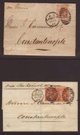 1868-74 ENTIRE LETTERS TO CONSTANTINOPLE A Lovely Pair Inc 1868 (Aug 15th) London To Constantinople Bearing 4d... - Autres & Non Classés