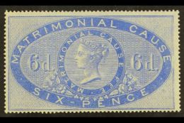 REVENUE STAMPS MATRIMONIAL CAUSE 1866 6d Ultramarine, Barefoot 19, Fine Fresh Mint. For More Images, Please Visit... - Andere & Zonder Classificatie