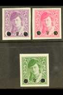 1919 (Nov) Issues For Bosnia-Herzegovina "2" Surcharges On Imperf "Bosnian Girl" Complete Set, Mi 27/29, Very Fine... - Autres & Non Classés