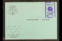 ROYALIST 1966 10b Violet "YEMEN AIRPOST" Handstamp (as SG R130/134) Applied To Complete Blue Aerogramme, Very Fine... - Yémen