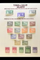 1937-1950 COMPLETE VERY FINE MINT COLLECTION On Leaves, All Different, Inc 1938-45 Set With All Listed Shades Inc... - Turks & Caicos