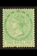 1879 1s Green, Wmk Crown CC, SG 4, Mint/unused, Pulled Perf, At Base, Fresh Looking Spacefiller, Cat.£400.... - Trinidad Y Tobago