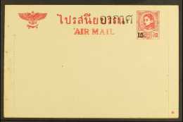 1948 (circa) UNISSUED AIR MAIL LETTER CARD. 1943 10stg Carmine Letter Card With Additional "Air Mail" Inscription... - Thaïlande