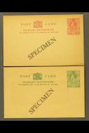 POSTAL STATIONERY 1932-5 KGV  ½d Green & 1d Carmine Postcards, H&G 1/2, Both Unused With "SPECIMEN"... - Swasiland (...-1967)