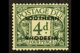 POSTAGE DUES 1951 4d Dull Grey-green, SG D6, Very Fine And Fresh Mint. Elusive Stamp! For More Images, Please... - Southern Rhodesia (...-1964)