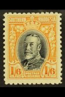 1931 1s 6d Black And Orange-yellow, Perf 11½, Geo V, SG 24a, Very Fine Mint. For More Images, Please Visit... - Southern Rhodesia (...-1964)